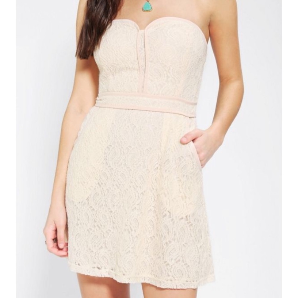 Pins & Needles Ivory Strapless Dress